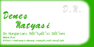 denes matyasi business card